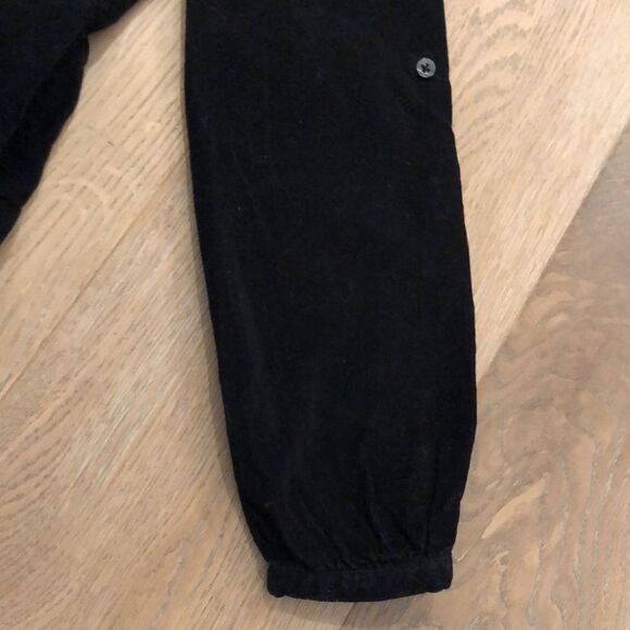 GapKids Black Corduroy Dress with Pocket Detail and Ruffles with Front Buttons - Picture 4 of 7